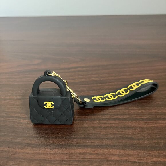 Mini Bag Keychain Lanyard Black Gold Bag Charm Car Key Ring Unbranded New - Picture 5 of 6